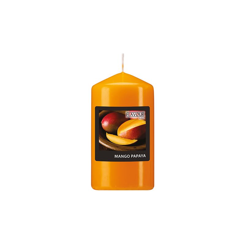 Duft-Stumpenkerzen, Mango-Papaya, Ø 58 mm · 110 mm, "Flavour" - Bild 1