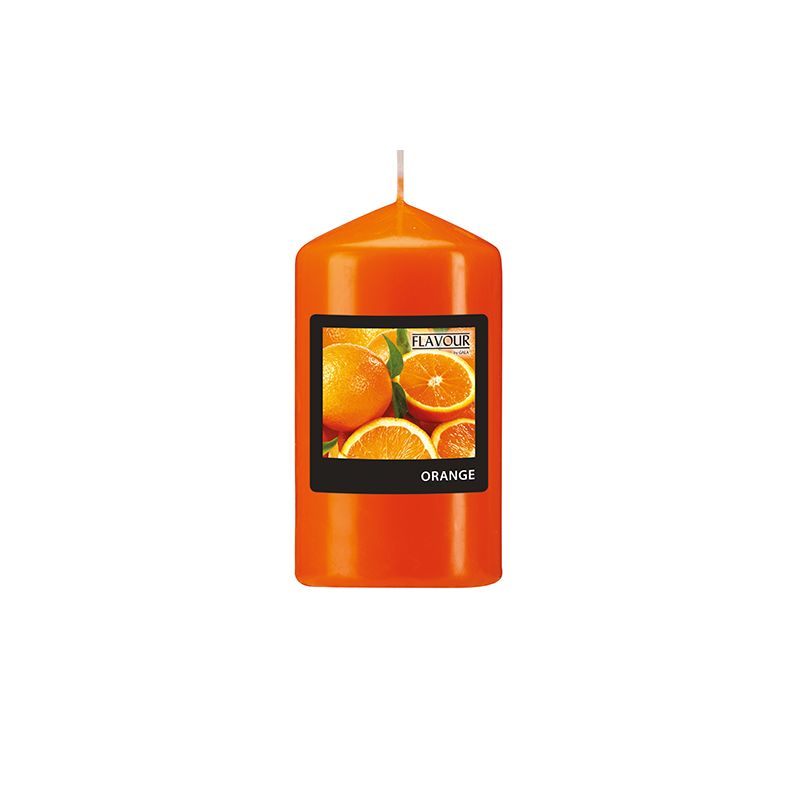 Duft-Stumpenkerzen, Orange, Ø 58 mm · 110 mm, "Flavour" - Bild 1