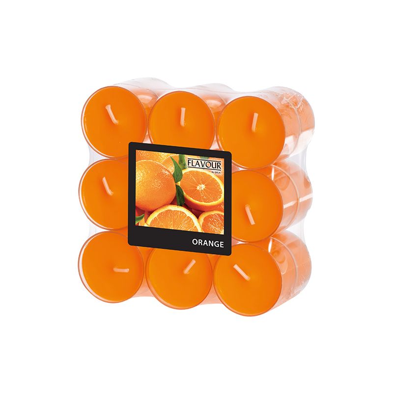 Duftteelichter, Orange, Ø 38 mm · 24 mm, "Flavour" - Bild 1