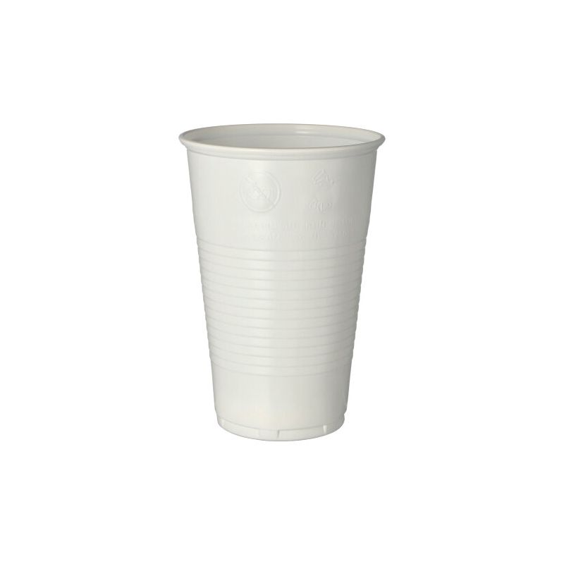 Plastikbecher (PP), 0,5 l Ø 9,5 cm · 13,7 cm weiss mit Schaumrand - Bild 1