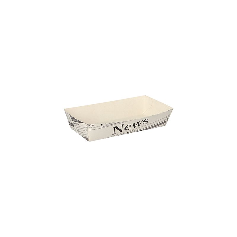 Pommes-Frites-Trays 8,5 x 16,5 cm weiss "Newsprint" groß - Bild 1