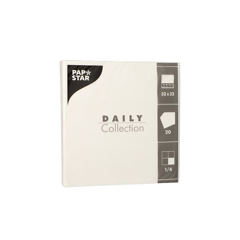 Servietten "DAILY Collection" 1/4-Falz 32 x 32 cm weiss - Bild 1