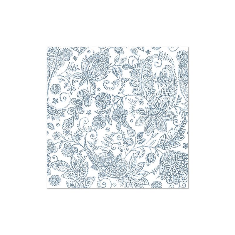 Servietten, blau, "ROYAL Collection", 1/4-Falz, 40 x 40 cm, "Paisley"
 - Bild 1