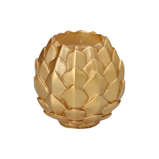 Sveča krogla Ø 10 cm zlata "Pine Cone" 1