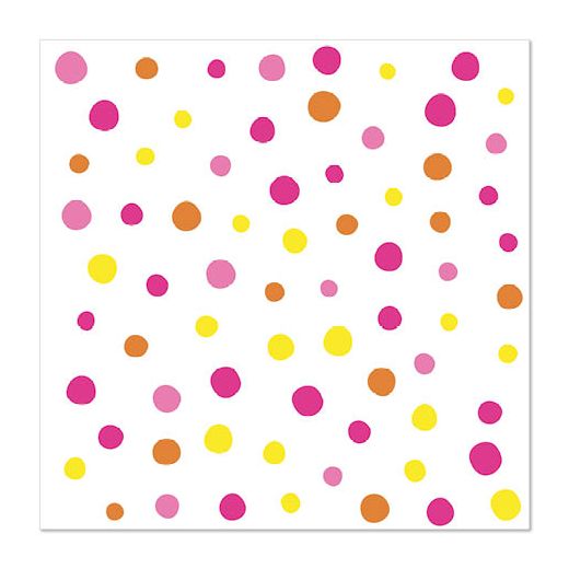 Serviete, 3-slojne zložene 1/4 33 cm x 33 cm roza "Colourful Dots" 1