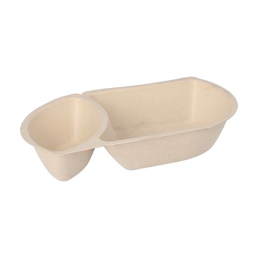 Snacktrays Zuckerrohr 2-razdelka 3,6 cm x 11 cm x 19,4 cm natur 1