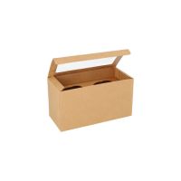  Škatle za cupcake kvadratna 10 cm x 18,5 cm x 8,5 cm s PLA okencem