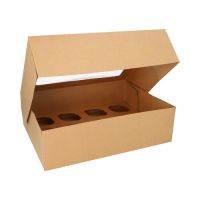  Škatle za cupcake kvadratna 10 cm x 35 cm x 27 cm s PLA okencem