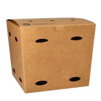 Škatle za pomfrit, karton "pure" 14 cm x 14,5 cm x 14,5 cm rjava "100% Fair" velik