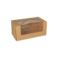 Škatla za torte s pokrovom kvadratna 10 cm x 22 cm x 12 cm s PLA okencem