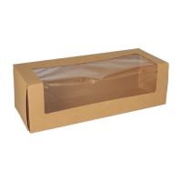 Škatla za torte s pokrovom kvadratna 10 cm x 32 cm x 12 cm s PLA okencem