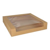 Škatla za torte s pokrovom kvadratna 5,5 cm x 30 cm x 30 cm s PLA okencem