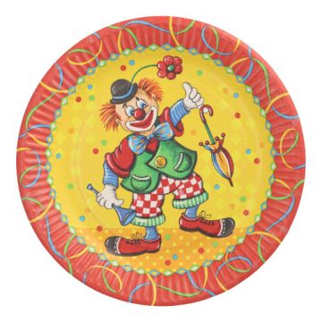 Krožniki, papir okroglo Ø 23 cm "Clown"