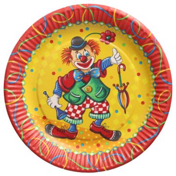 Krožniki, papir "Biobased Party" okroglo Ø 23 cm "Clown"